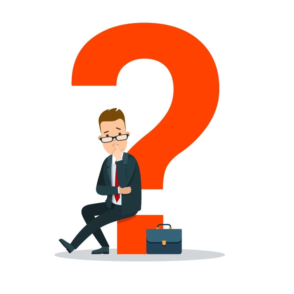 Men thinking about with question mark who can join the SEO training course delhi