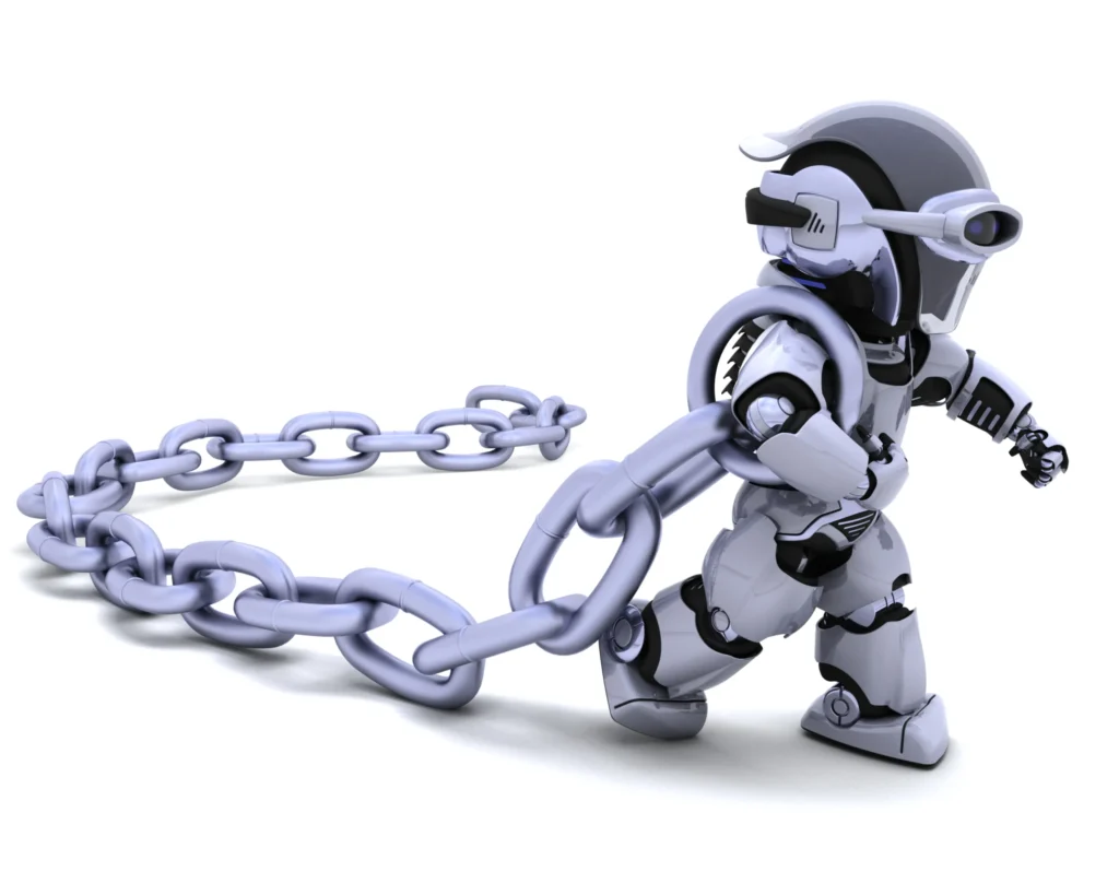 Backlinks Expert Delhi robot moving with links