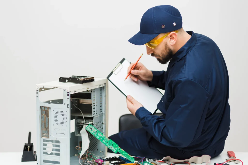 Electrician learning a course of SEO for electricians